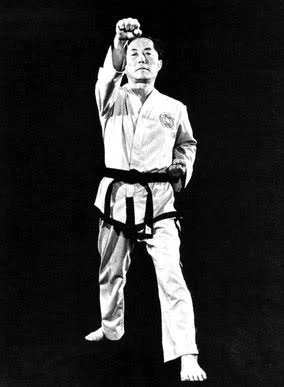 General Choi Hong Hi holding a rising punch in a full stance