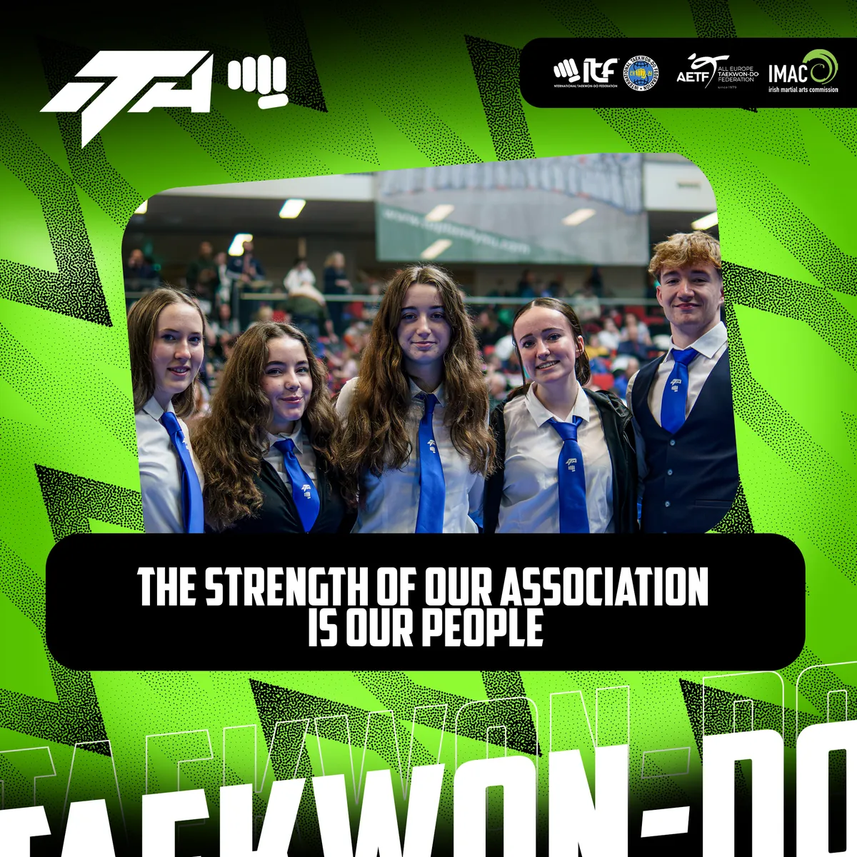 Irish Taekwon-Do Association graphic on strength and discipline